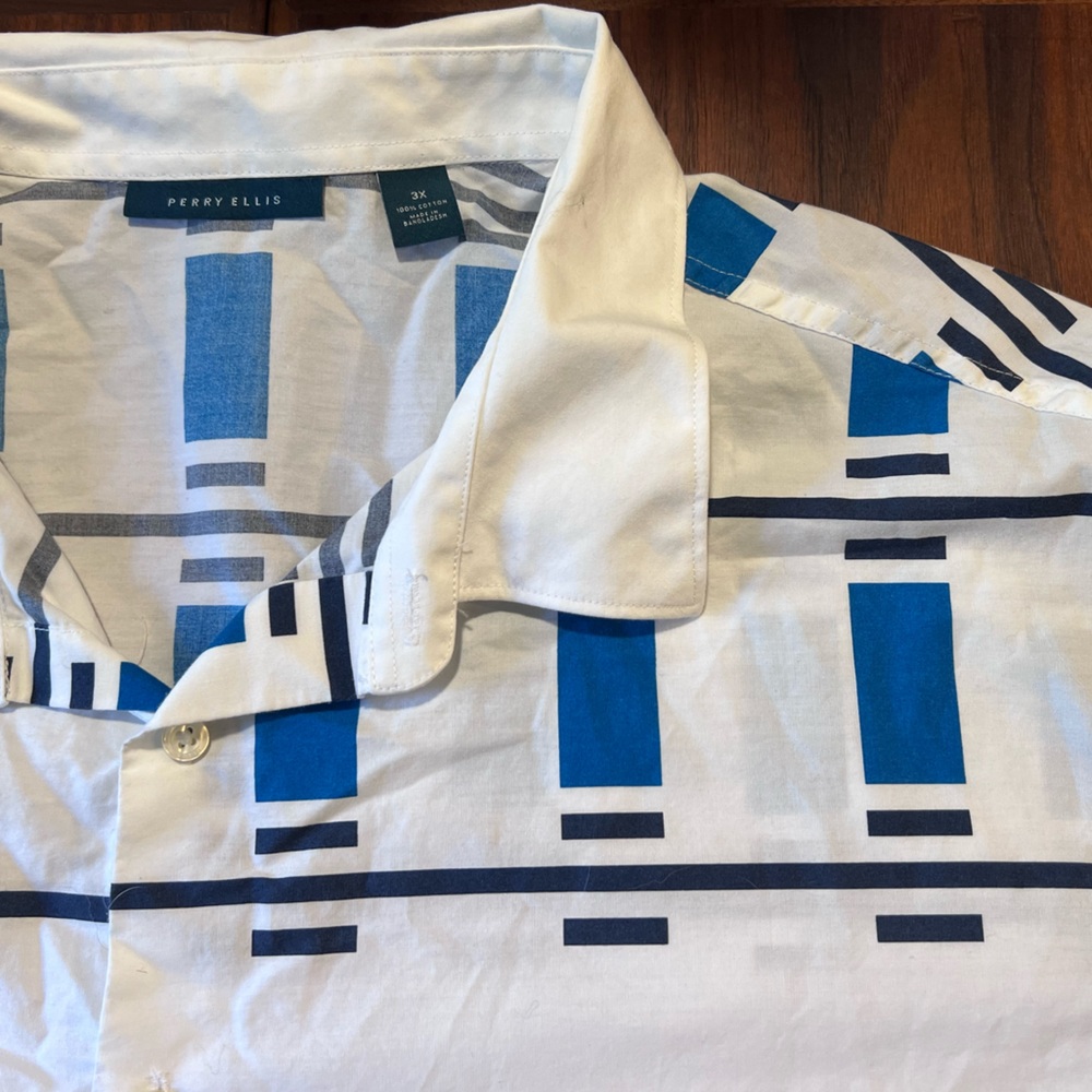 Perry Ellis modern print shirt 3x